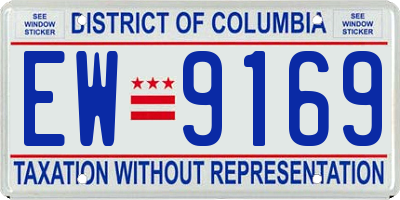 DC license plate EW9169