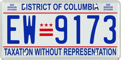 DC license plate EW9173