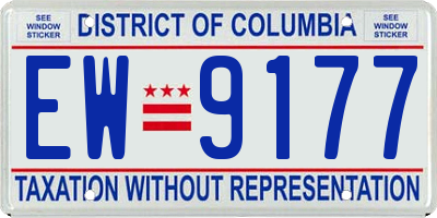 DC license plate EW9177