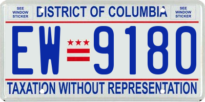DC license plate EW9180