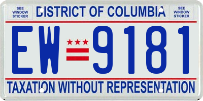 DC license plate EW9181