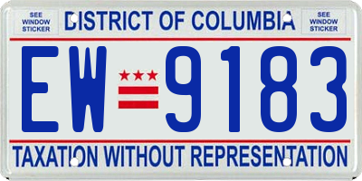 DC license plate EW9183