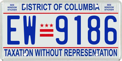 DC license plate EW9186