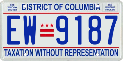 DC license plate EW9187