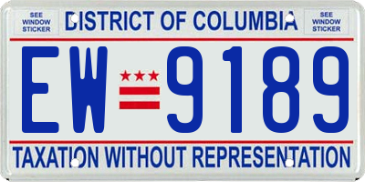 DC license plate EW9189
