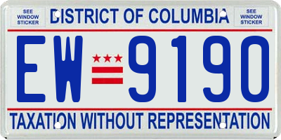 DC license plate EW9190