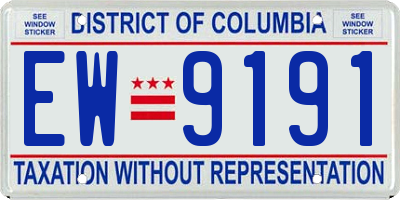 DC license plate EW9191