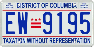 DC license plate EW9195