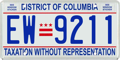 DC license plate EW9211