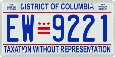 DC license plate EW9221