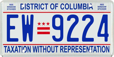 DC license plate EW9224