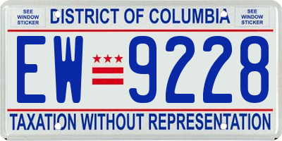 DC license plate EW9228