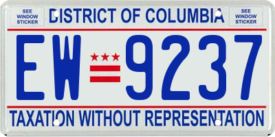 DC license plate EW9237