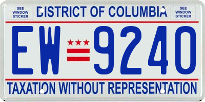 DC license plate EW9240