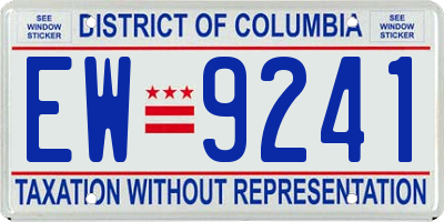 DC license plate EW9241