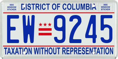 DC license plate EW9245
