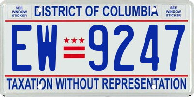 DC license plate EW9247