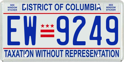 DC license plate EW9249