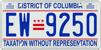 DC license plate EW9250