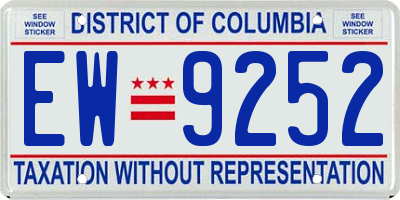 DC license plate EW9252