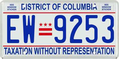 DC license plate EW9253