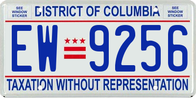 DC license plate EW9256