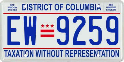 DC license plate EW9259
