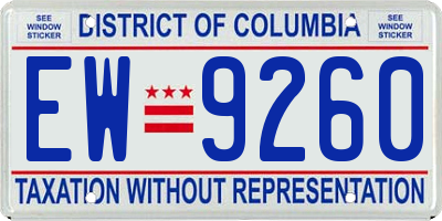 DC license plate EW9260