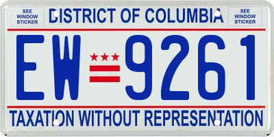 DC license plate EW9261