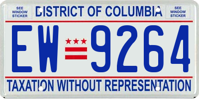 DC license plate EW9264