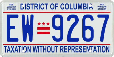 DC license plate EW9267