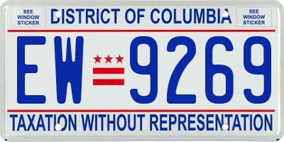 DC license plate EW9269