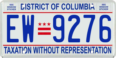 DC license plate EW9276