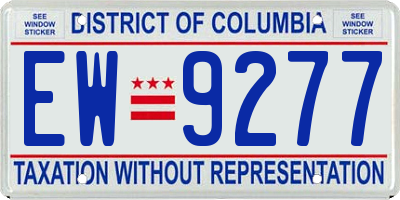 DC license plate EW9277