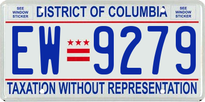 DC license plate EW9279