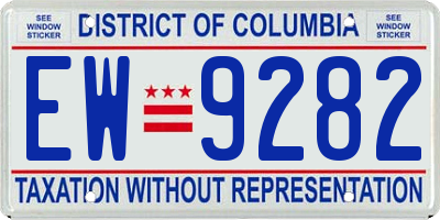DC license plate EW9282