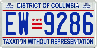 DC license plate EW9286