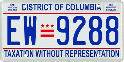DC license plate EW9288