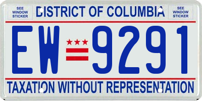 DC license plate EW9291