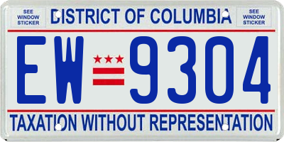 DC license plate EW9304