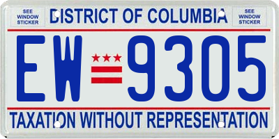 DC license plate EW9305