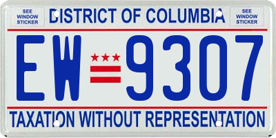 DC license plate EW9307