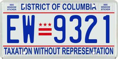 DC license plate EW9321