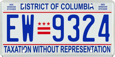 DC license plate EW9324