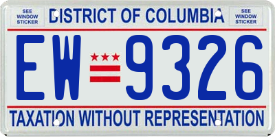 DC license plate EW9326