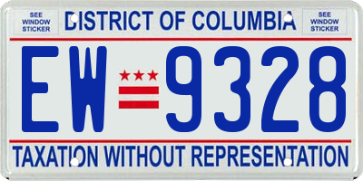 DC license plate EW9328
