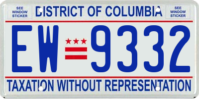 DC license plate EW9332