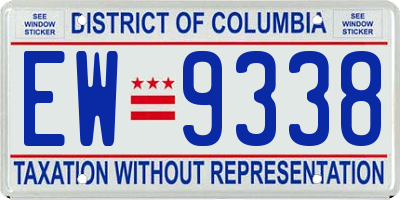 DC license plate EW9338