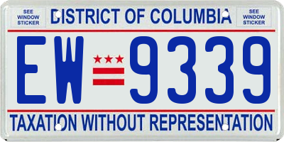 DC license plate EW9339