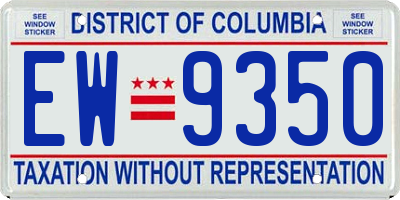 DC license plate EW9350